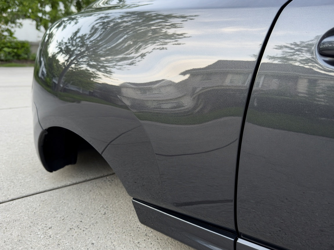 Clean car panel after coating care