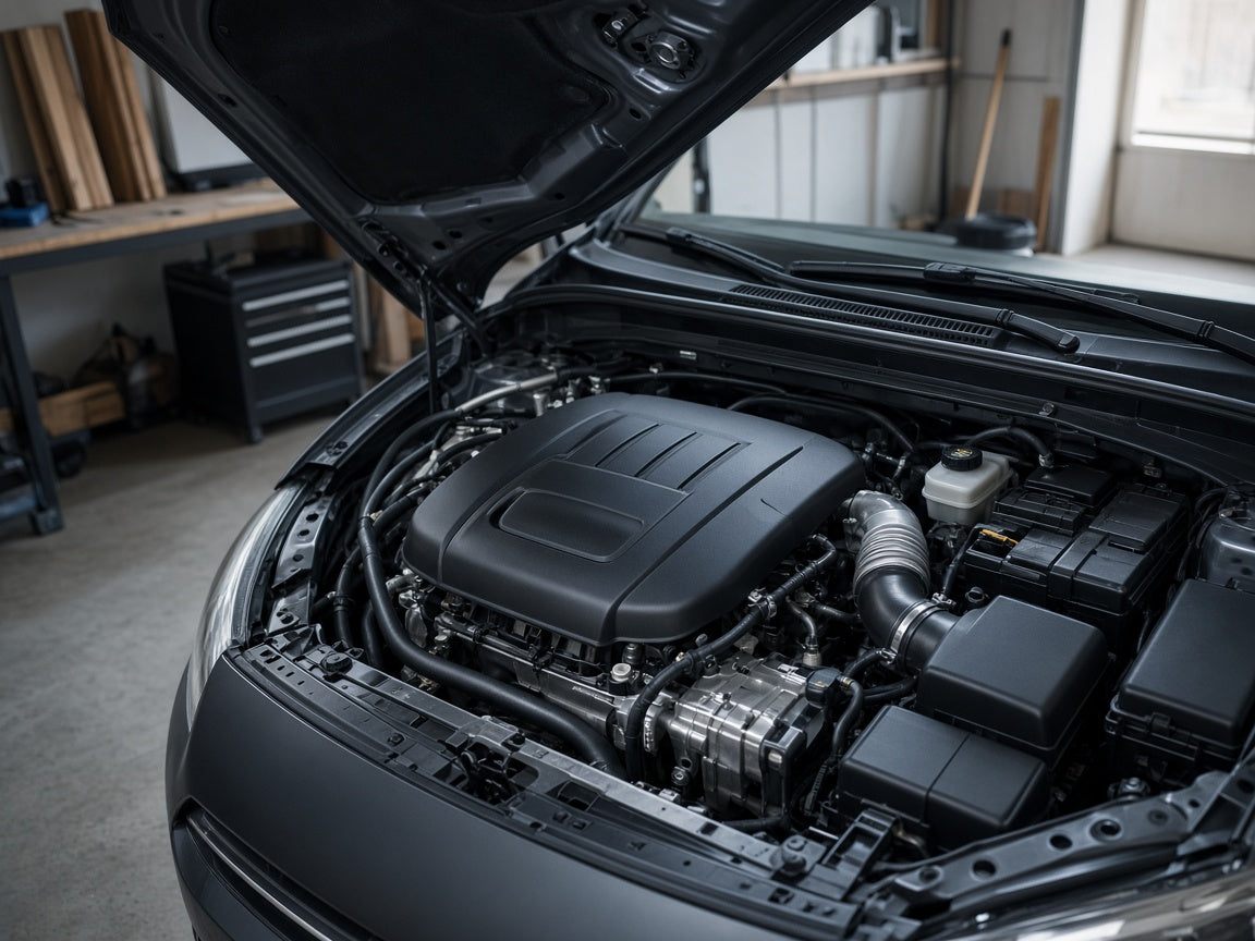 Engine bay care on a cool driveway