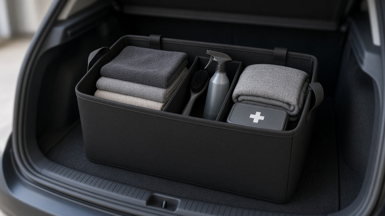 Car Crystal Coating in a trunk tote